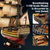 189pcs Royal Victory Sailing Ship 3D Paper Jigsaw Puzzle - Creative Home Decor Model Ornament, Wooden Craft Kit for Halloween