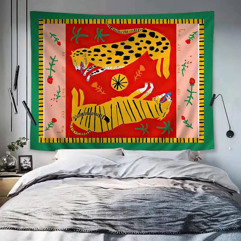 Ancient Egypt Abstract Tiger Leopard Hippie Wall Hanging Tapestries Bohemian Wall Tapestries Mandala INS Home Decor