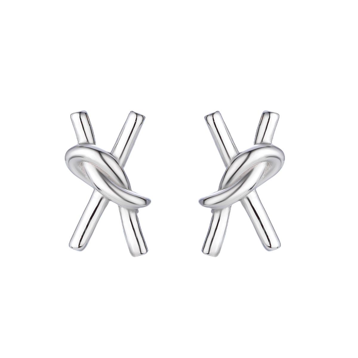 

Серьги-узлы из серебра 925 пробы, компактные серьги-канатные серьги из переплетенной веревки, геометрические серьги из металла премиум-класса 925 Silver