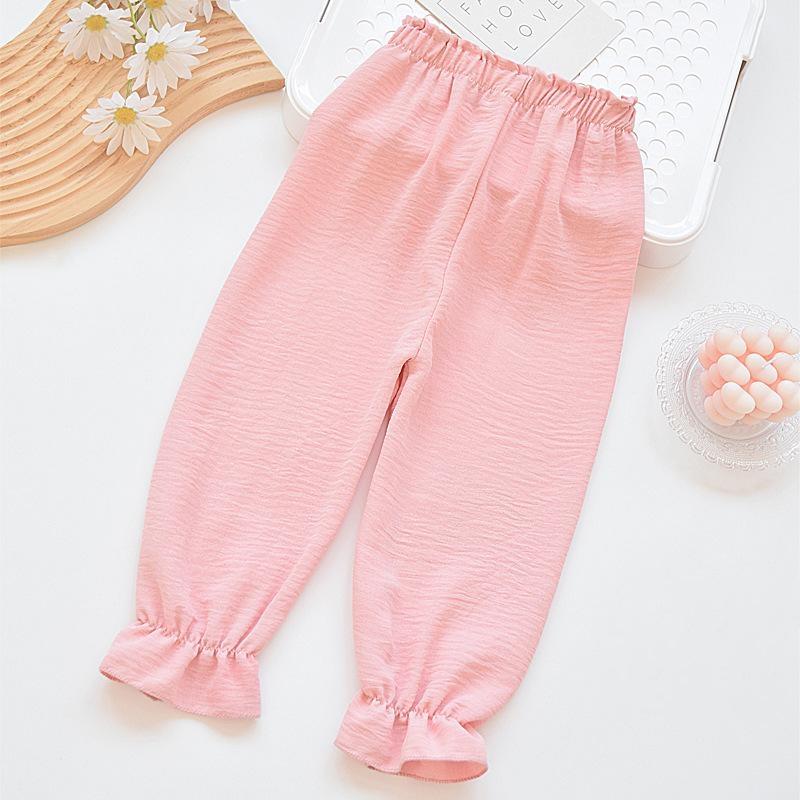 Children's Lantern Pants For Girls Boys Summer Thin Loose Simple Solid Color Kids Trousers Casual Baby Boy Girl Beach Pant