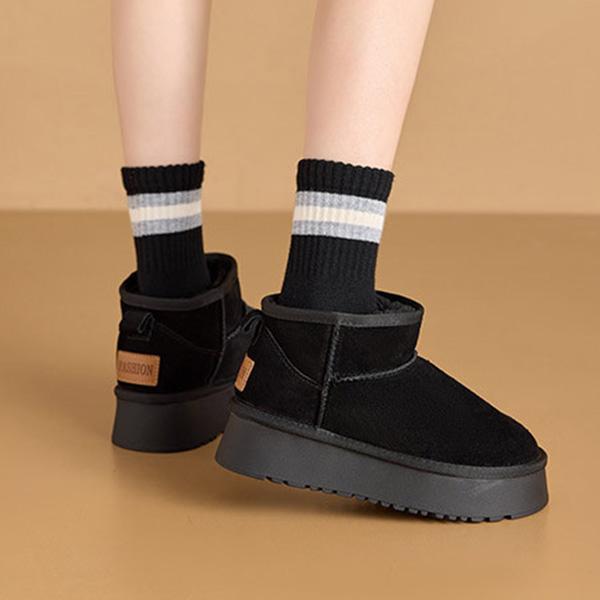 Winter Suede Thick-Sole Snow Boots Fleece-Lined Thickened Cotton Boots Casual Cotton Boots