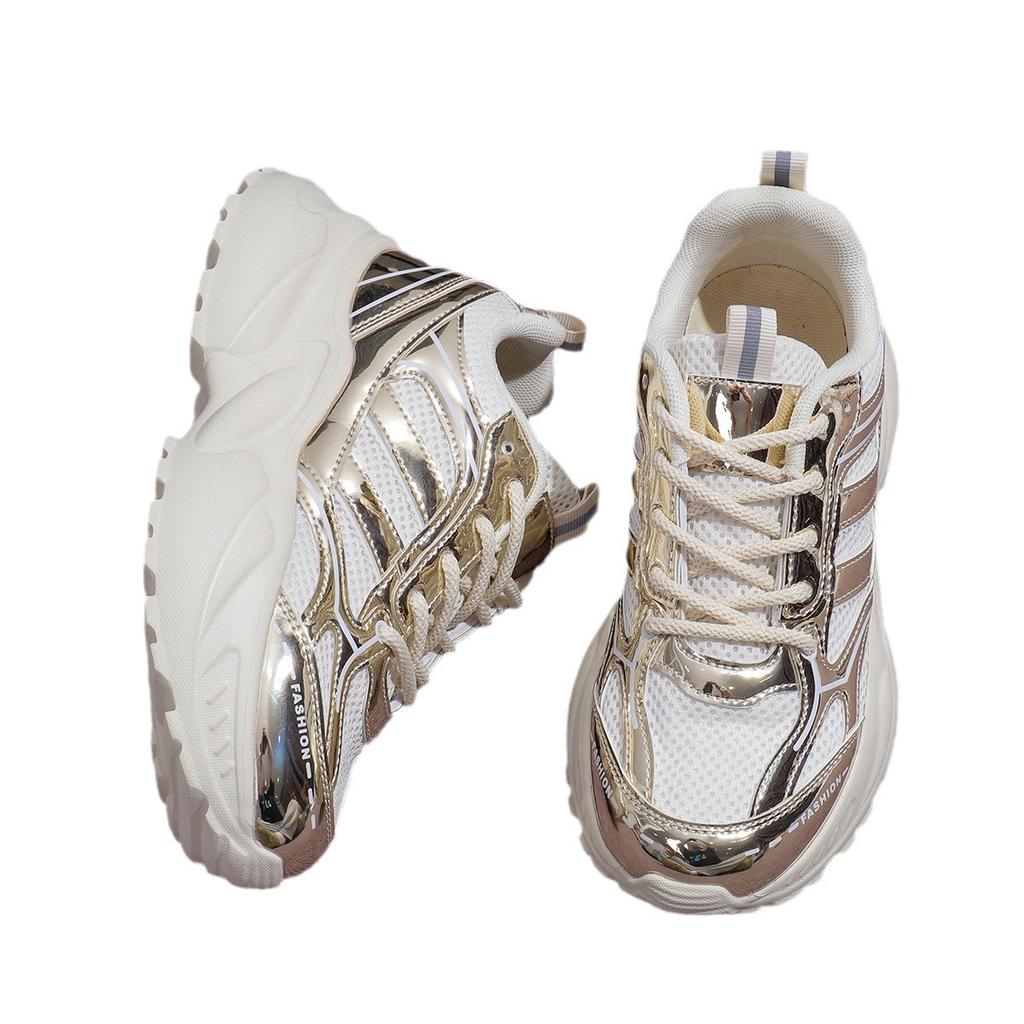 Neue atmungsaktive und bequeme Low-Top-Farbabstimmungs-Sport- und Freizeitschuhe, modische Jugend-Set-Top-Schnürschuhe, Damenschuhe, Dad-Schuhe