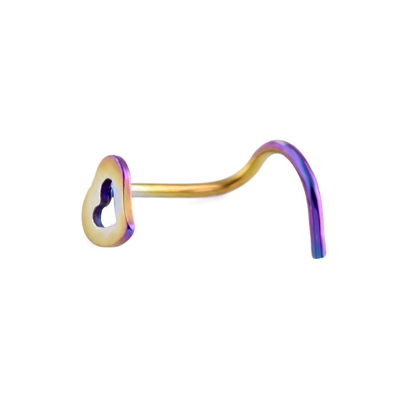 New Pingling Love Nasal Ring Stainless Steel Stainless Steel Steel Heart Corner S -Shaped Nose Nail