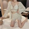 Sleeveless Hanging Neck Crochet Crop Tops Cotton Cardigan Bohemian Style Vest Female Camisole