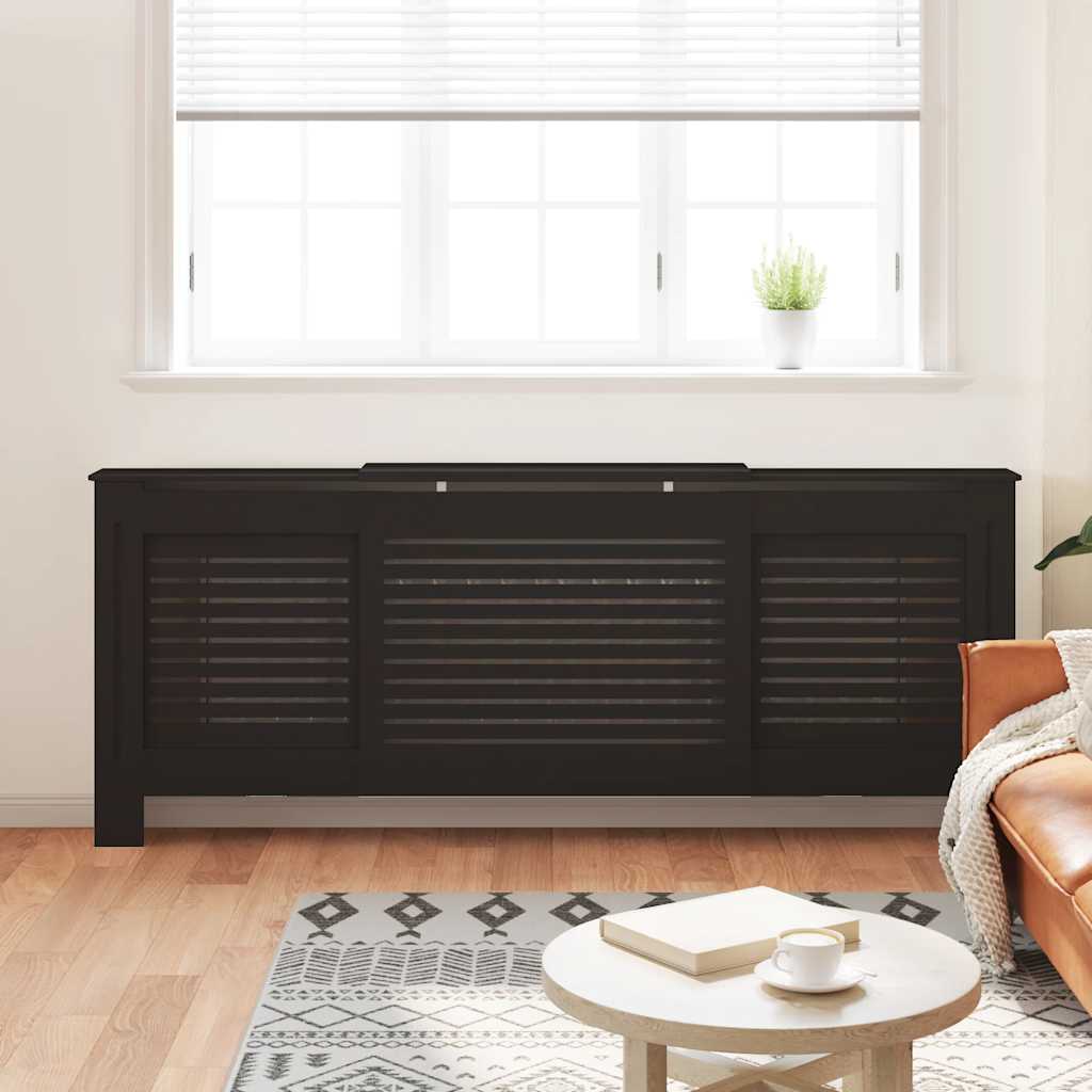 MDF Radiator Cover Black 205 cm