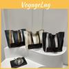 Striped Colorblock Stylish Tote Bag For Women With Spacious Design And Modern Urban Chic