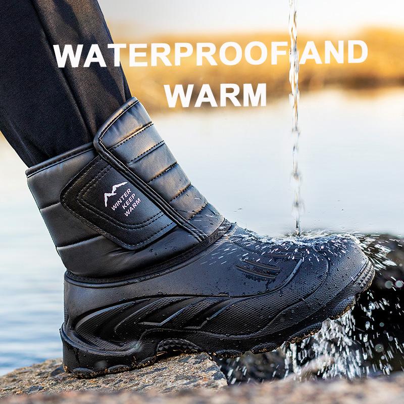 Mode Übergröße 46 Winter Schneestiefel Wasserdicht Herren Warm Plüsch Schneestiefel Leicht Outdoor Rutschfeste Schuhe Herren Winterstiefel