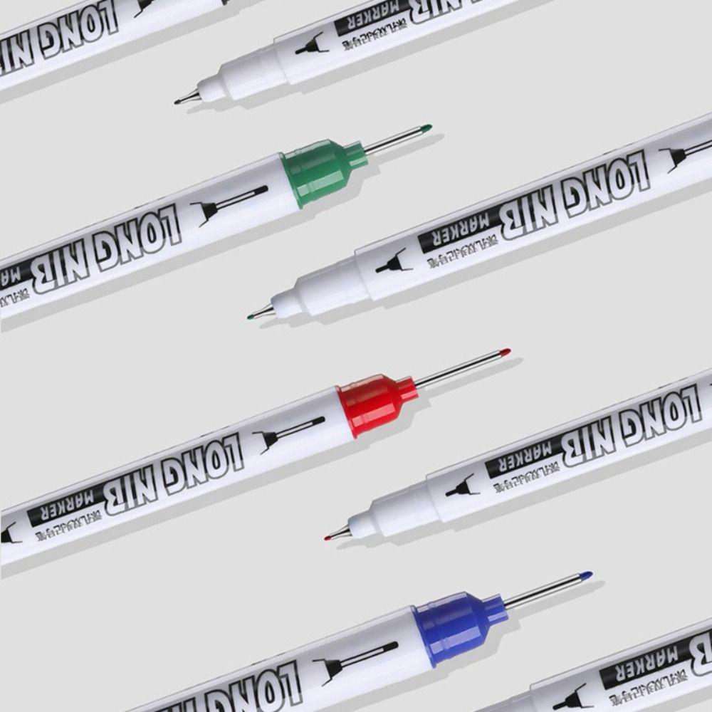 Marker de construcție 4 culori cu vârf dublu, marker pentru găuri adânci, specific pentru tâmplar