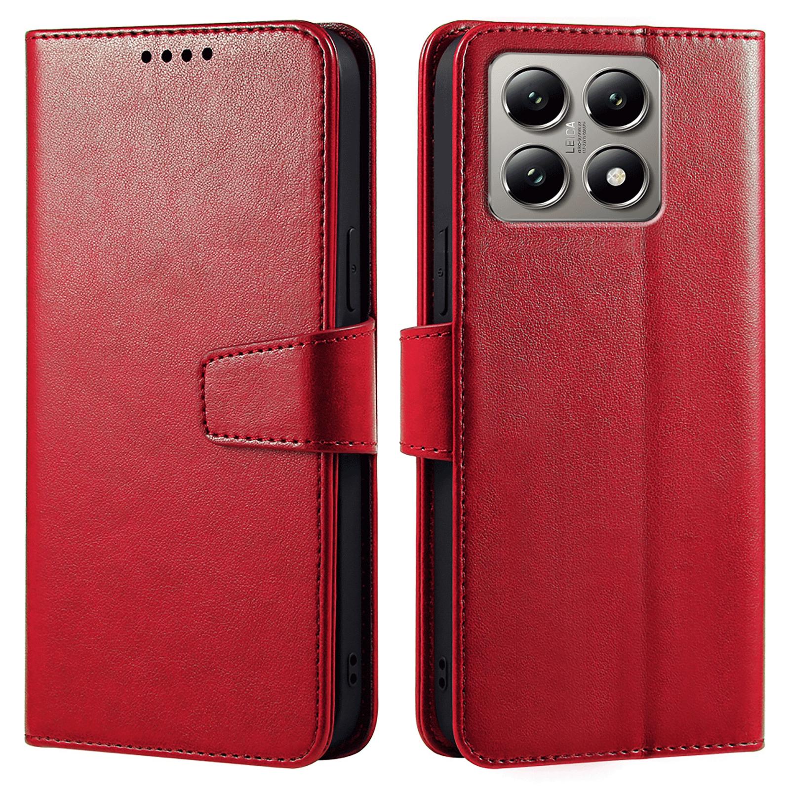 

Для Xiaomi 14T чехол-подставка держатель для карт кошелек кожаный чехол для телефона Red