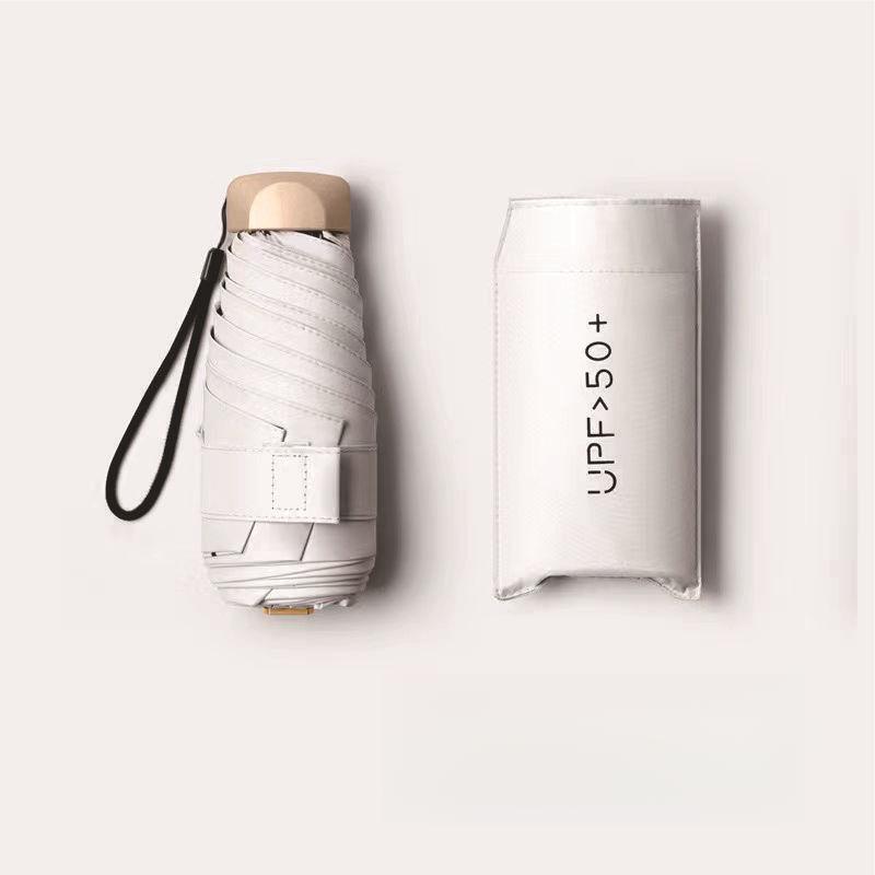 

1 шт. скидка 55% на мини-зонт от солнца, карманный дождевик, виниловый складной УФ-зонт от ультрафиолета, солнцезащитный козырек, карманный зонтик в капсуле full-fiber&6K белый