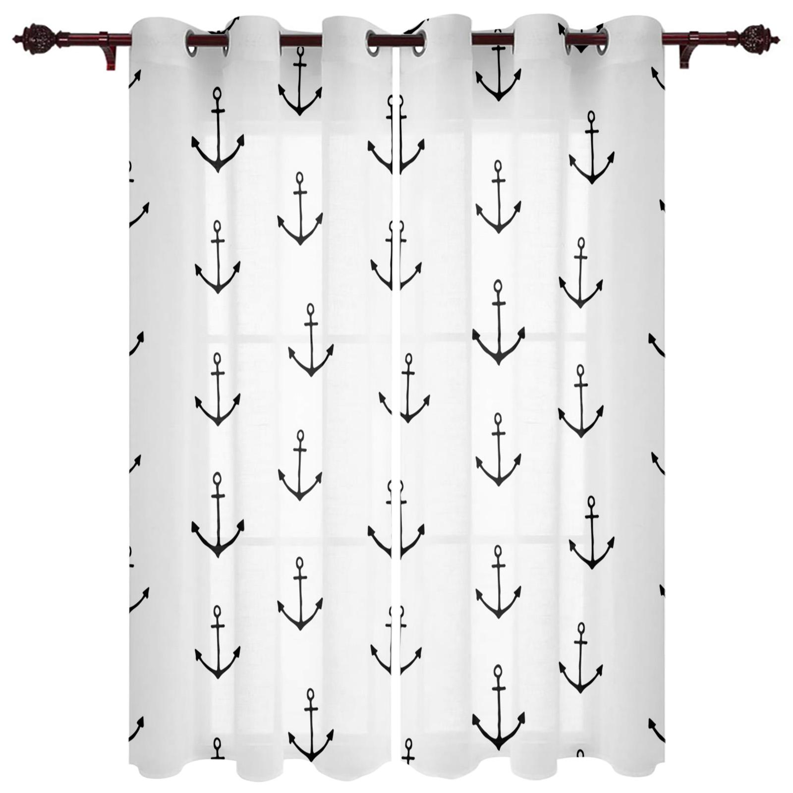 Главная Шторы Синий Якорь Лодка Рыба Спальня Кухня Шторы Гостиная Украшения Элементы — фото 8