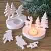 Christmas Tree Snowman Elk Candle Holder Mold DIY Christmas Ornaments Candlestick Making Plaster Resin Craft Silicone Molds