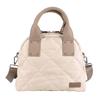 Lizdays Quilted Tote Bag with Zipper for Commuting Women's 2-Way Water-Repellent (Natural/Gray Beige)
