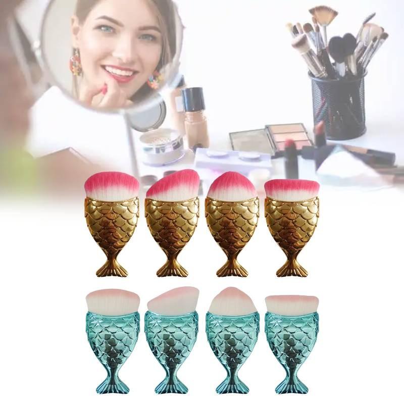 Mermaid Themed Cosmetic Brush Durable Plastic Handle Professional Supplies Home
