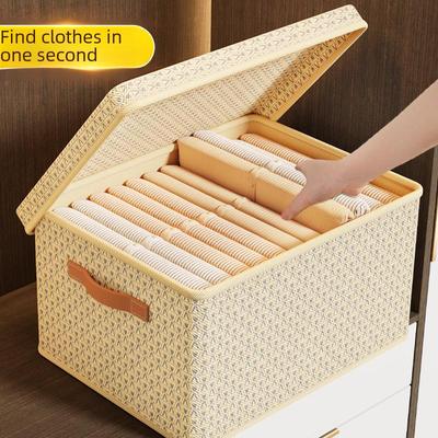 Thickened PP Board Clothes & Quilt Storage Box with Lid – Foldable Storage for Pants & Home Dormitory