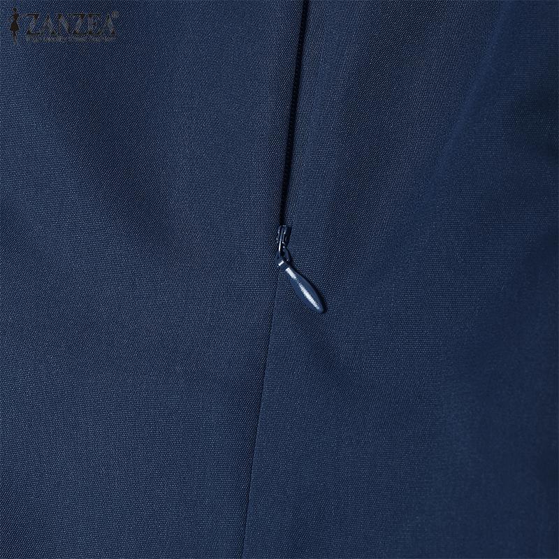 ZANZEA Women Square Neck Summer Casual Sleeveless Dress