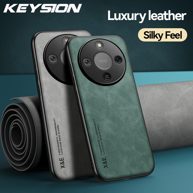 KEYSION Luxus Retro PU Bőr Telefon Tok HONOR X9d 5G-hez Puha Szilikon+PC Ütésálló Telefon Hátlap Huawei Magic 8 Lite-hoz