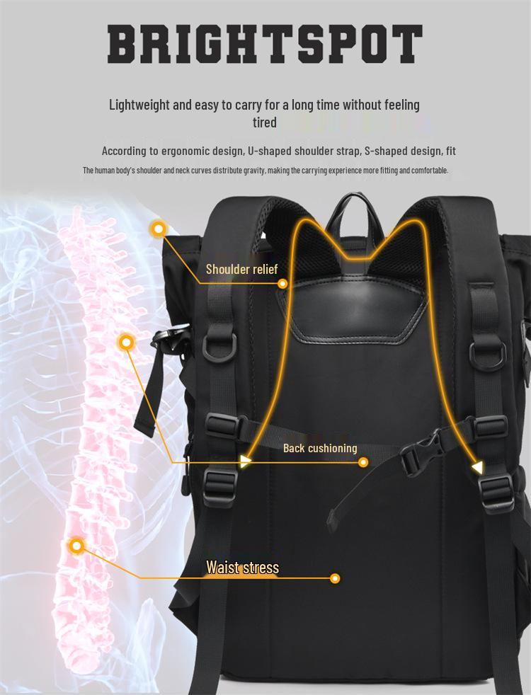 Men's Korean Style Multi-functional Waterproof Backpack for College, Travel, and Outdoor Use