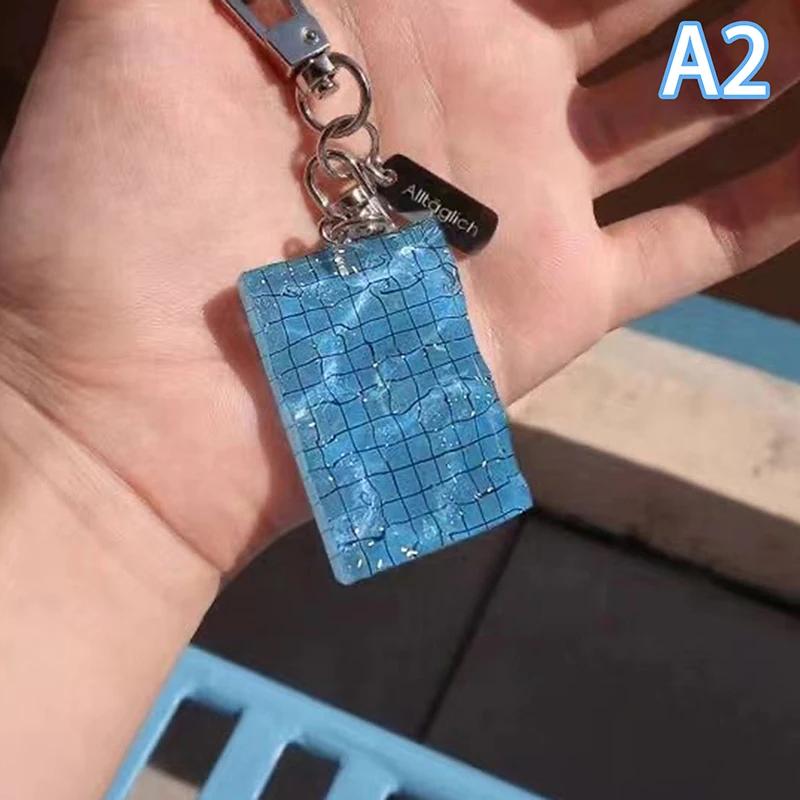 Creative Swimming Pool Keychain Wavy Keychain Decorations Car Key Ring Swimming Pool Keychain  Pendant Swimmer's Gift