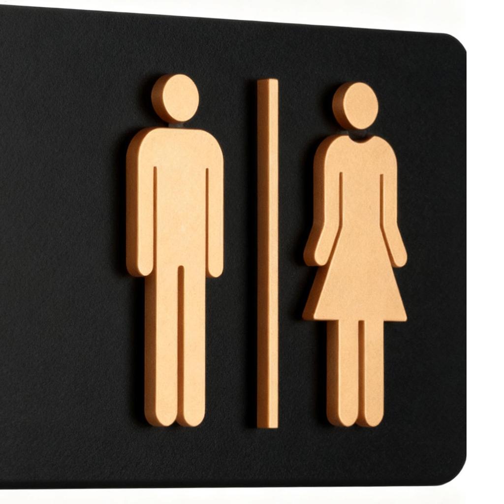 NEW Modern Restroom Sign Self-Adhesive Acrylic Bathroom Signage Gender Neutral Toilet Sign For Business Home Hotel