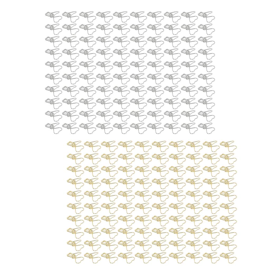 100pcs  Clips Heart Style Long Tail Shape Metal Iron Hollow Design Mini Fun  Clips for D