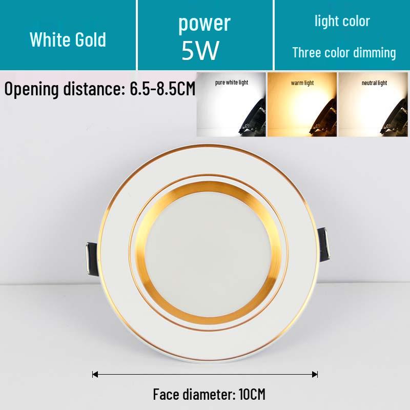 7.5-Inch Recessed Ceiling Downlight with 3-Color Dimming for Living Room