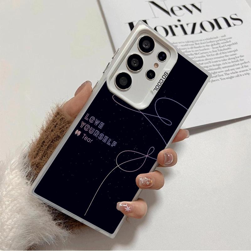Love Yourself Flower Heart Line Kpop Shockproof Phone Case for Samsung Galaxy S26 Edge S25 Ultra S24 FE S23 Plus S21 Cover Anti