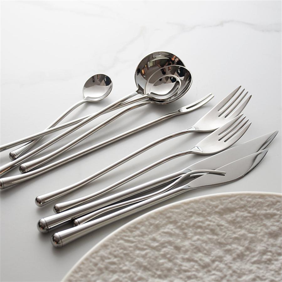 304 Stainless Steel Mirror Tableware, Western-style Knife, Fork and Spoon Set, Inposing Artifacts Household, Simple Design