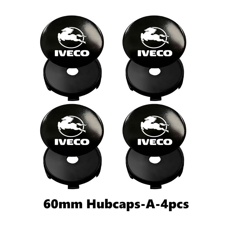 

For IVECO 4pcs 56/60mm Car Wheel Center Hub Caps Tire Rim Covers Accessories S-Way Artic Rigid Daily Van Chassis Cab e-Daily