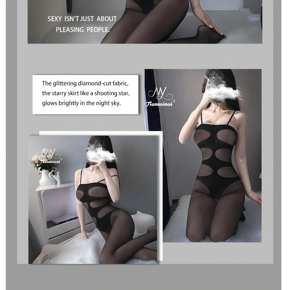 Sexy Underwear Suspenders Tight Body Temptation Open One-piece Silk Clothes Mesh Clothes Passion Suit Dead Library Water Free Sexy Woman