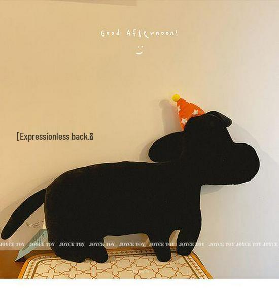 Quirky Black Dog Pillow, Cute Frog Plush, Yellow Duck Cushion for Sofa, Women’s Niche Doll Toy.