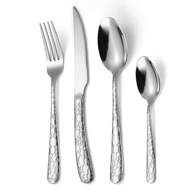 Thickened Stainless Steel Tableware Set Steak Knife  Fork  Spoon 4 Piece Set Silver YSH-24-4PS