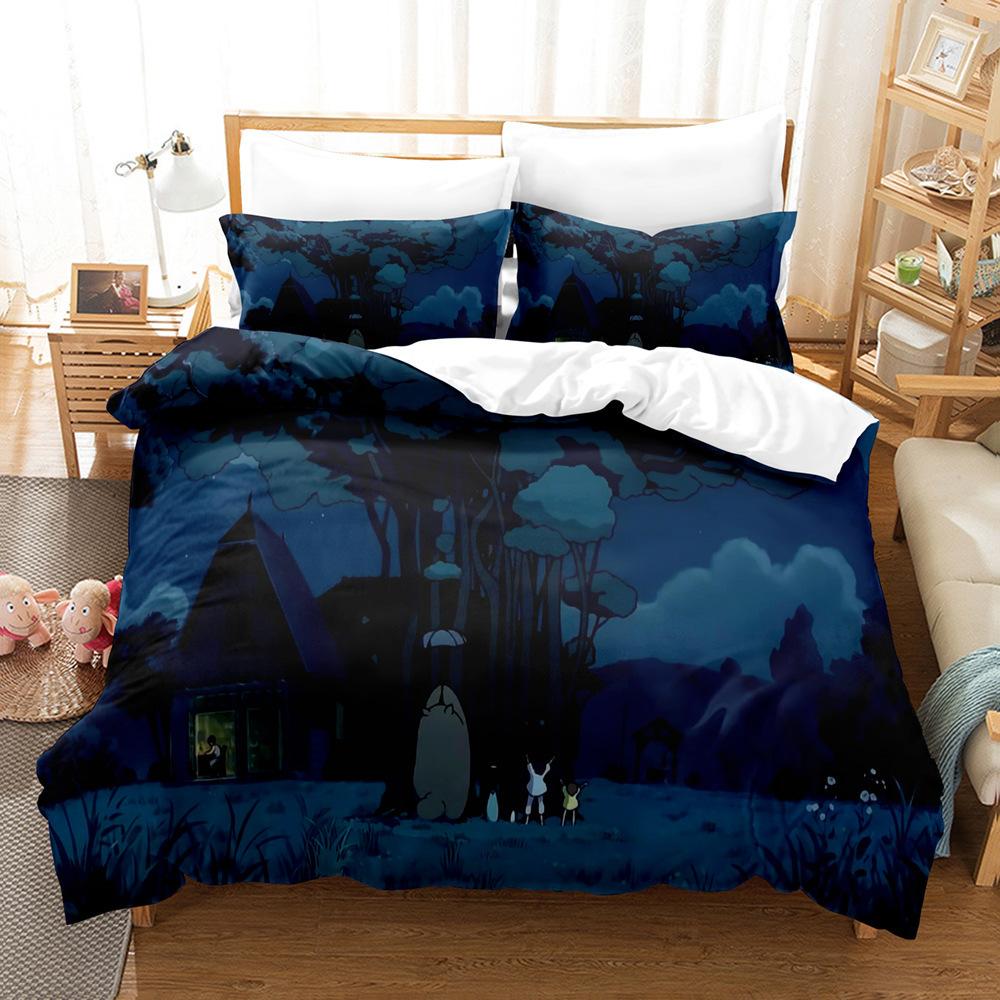 Cute Cartoon Chinchilla 3D Digital Printing Quilt Cover Pillowcase Bedding Three-Piece Batch
