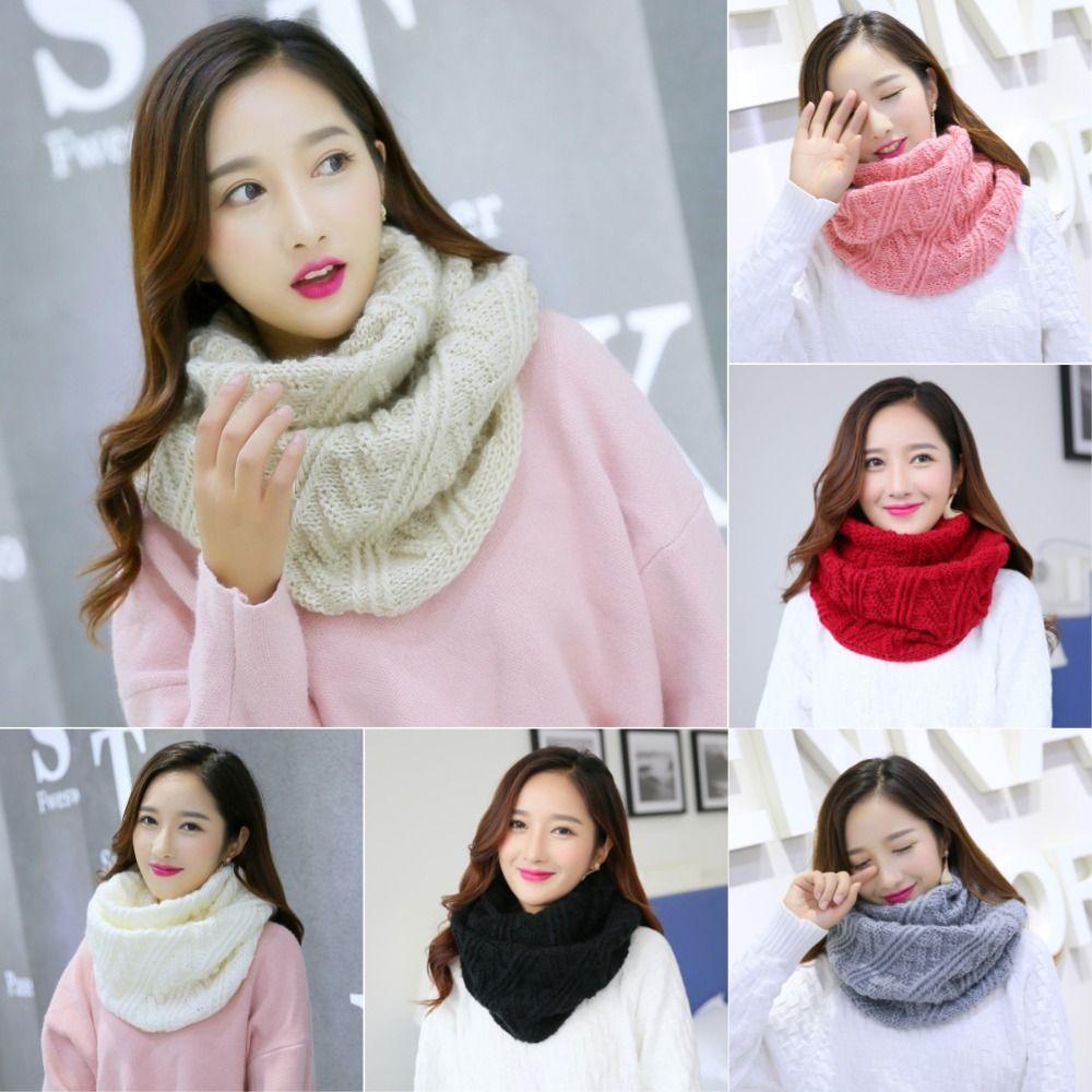 

Утолщенный зимний кашемировый шарф, теплый вязаный шарф, модные однотонные шарфы для женщин