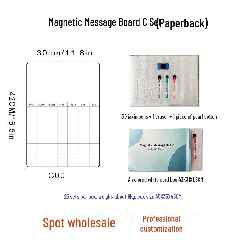 Custom Magnetic Wipeable Acrylic Fridge Calendar Board Sticker.