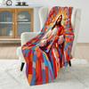 1PC Jesus Figure Colorful Background Print Believer Pray Blanket Warm Soft Flannel Material Suitable for All Seasons Luxury Gift
