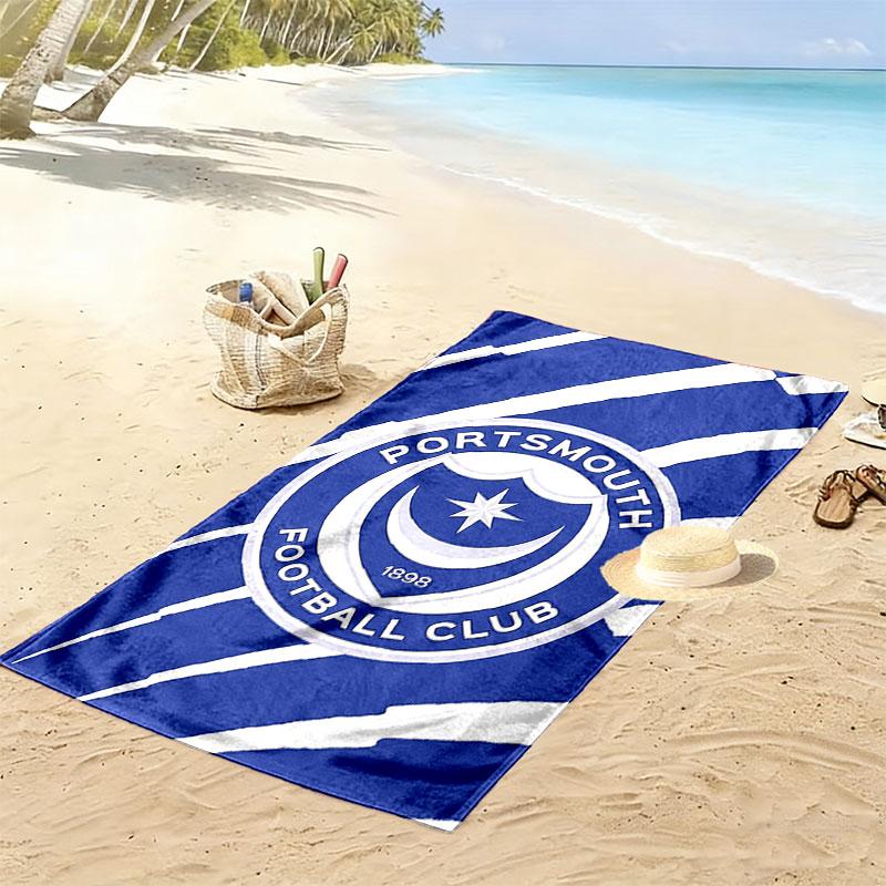 Portsmouth Logo Beach Towel, Large Soft Quick Dry Towel for Beach Camping Swimming