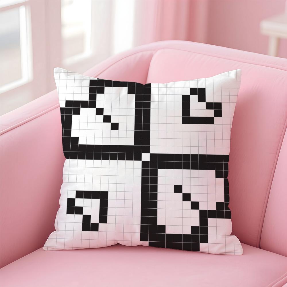 Pixel art print texture Cushion Cover Pillow Case Soft Friendly Fabric  Concealed Zipper
