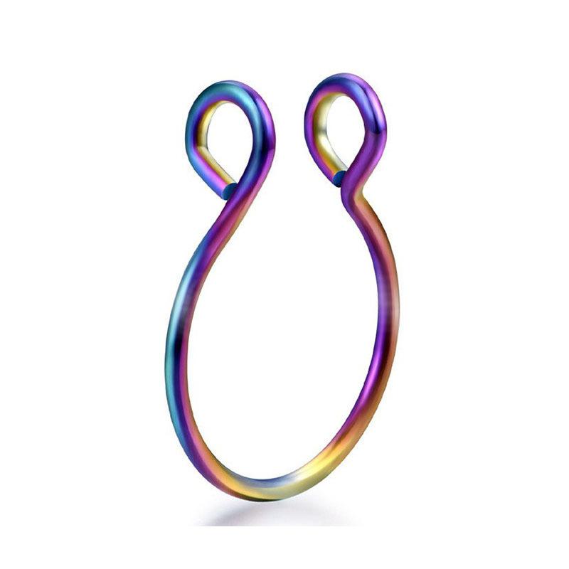 

Поддельное кольцо для носа из нержавеющей стали, кольцо-септум, C-клипса, кольцо для губы, серьга для женщин, поддельный пирсинг, украшение для тела, непирсированное