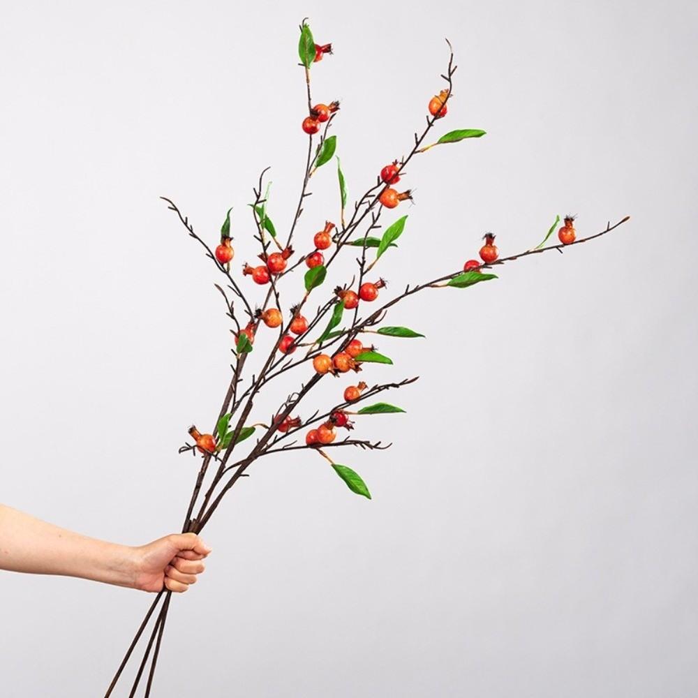 Long Branch Artificial Pomegranate Plastic 10-Fruit Pomegranate Fruit Branch Foam Berry Handmade Fake Plants