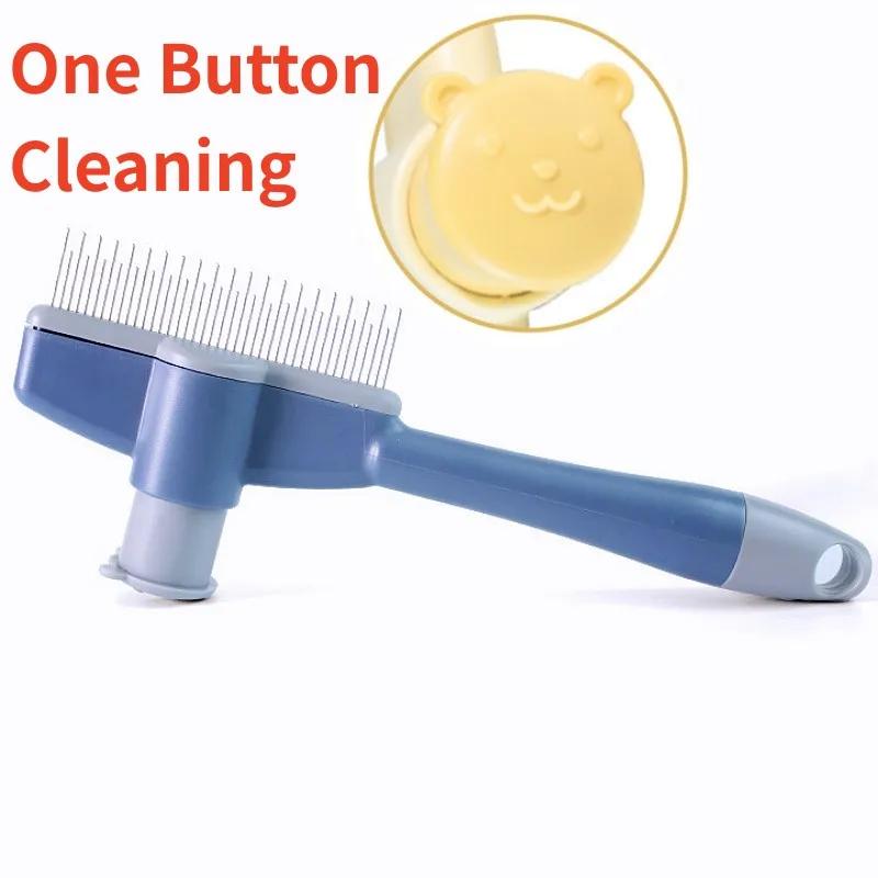 Dog Comb Pet Hair Remover Self-cleaning Cat Brush Massage Dog Brush One Click Combs for Cats Hair Knot Opening Pet Accessories