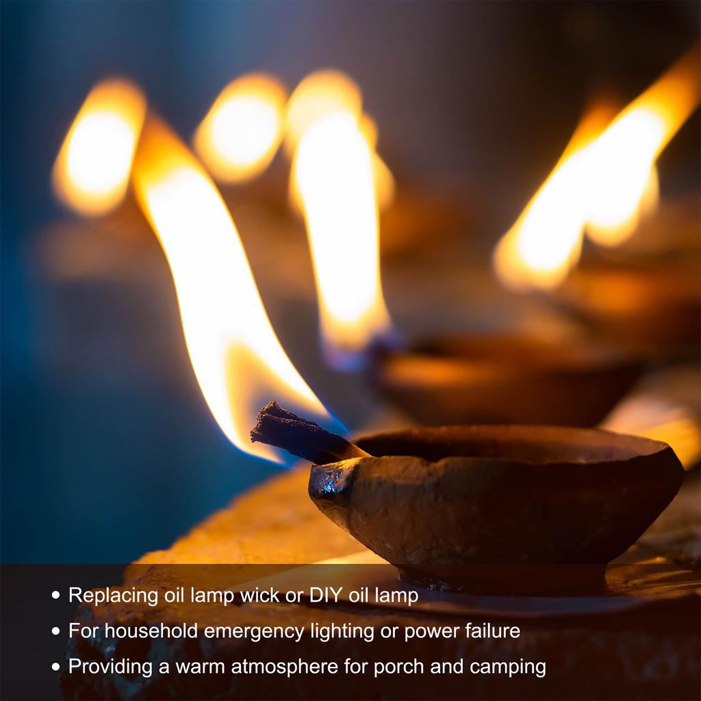 2 Roll Oil Lamp Wick Cotton Lanterns Wick with Black Stitch for Kerosene Burner Lighting  13/15/20/22/25mm Flat 6.5/10 Foot