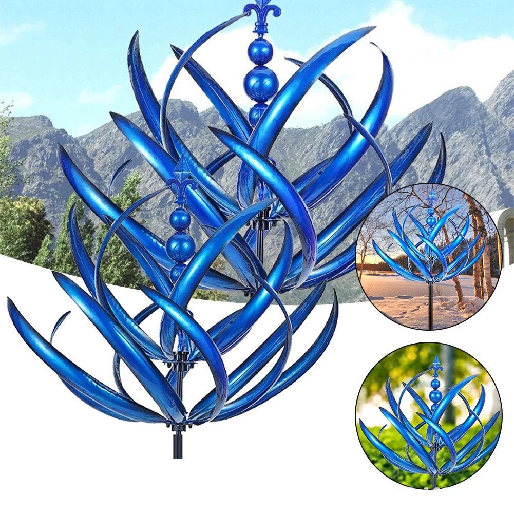 Metal Iron Art Rotating Windmill Halo Wind Spinner Chime Courtyard Decoration