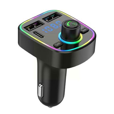 Car Bluetooth FM Transmitter PD Type-C Dual USB 3.1A Handsfree Colorful Light Modulator Fast Ambient Player Charger MP3 P7D7