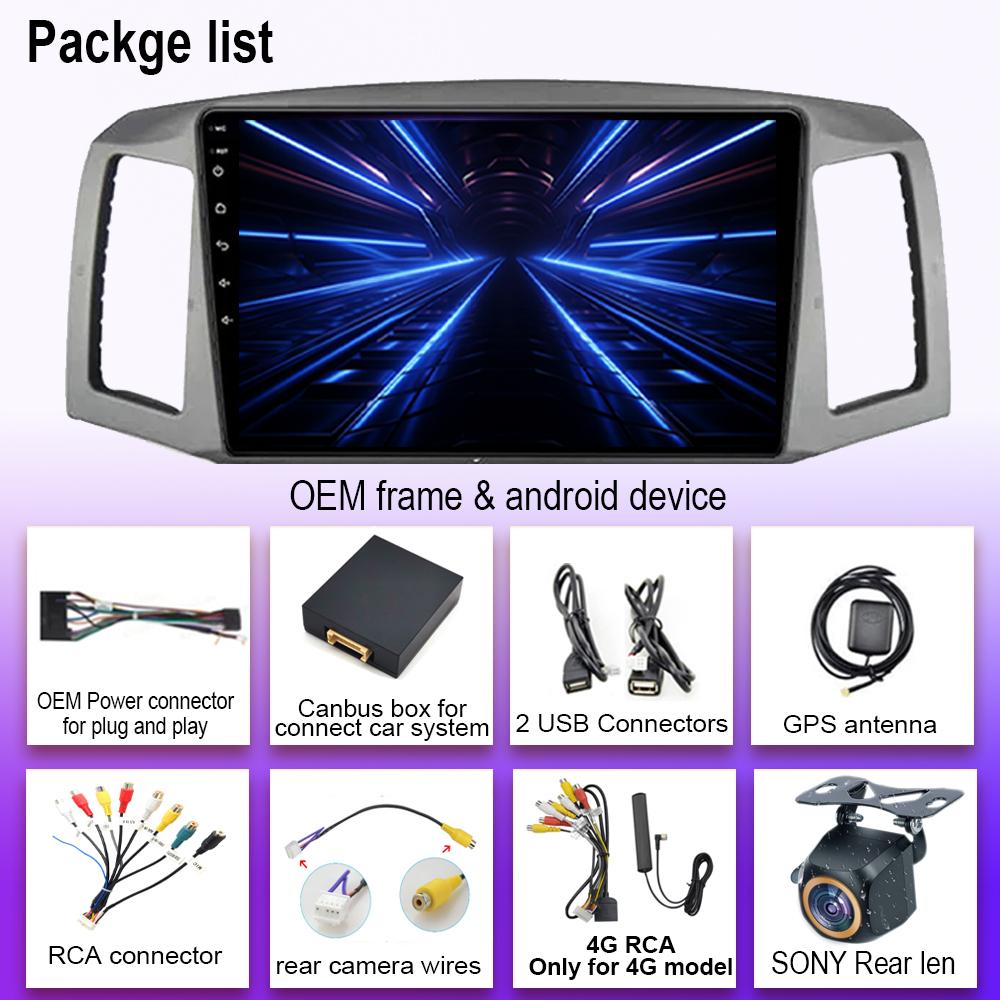 Android 14 Car For Jeep Grancherokee 2004 2005 2006 2007 LHD Wireless Carplay Auto Radio Multimedia Player GPS Navigation 7862