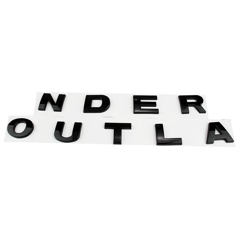 Car 3D ABS Letters Logo Decals Sticker For Mitsubishi OUTLANDER 2023 2024 Car Front Head Hood Alphabet Emblem Badge Stickers UN1