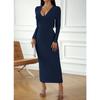 Women's Clothing Independent Station Sexy V-neck Hip-hugging Long-sleeved Dress