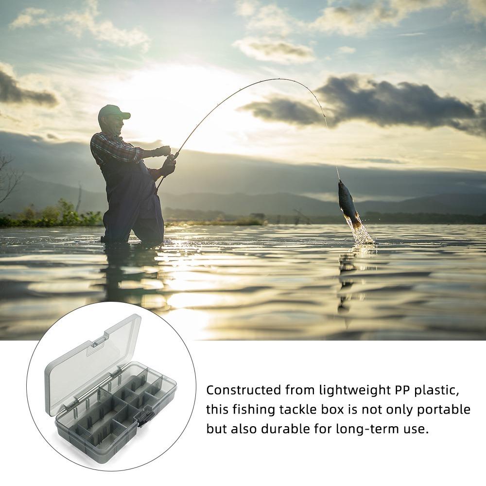 2PCS Removable Dividers Fishing Lure Storage Case PP Fishing Bait Organizer Box for Hook Storage