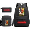 Chainsaw Man Print Student Backpack Set with Crossbody Bag and Pencil Pouch for Boys Girls Daily Use