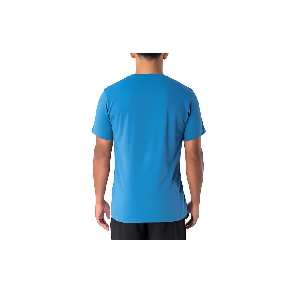 Asics Letter Print Crew Neck Pullover Short Sleeve T-Shirt Men Tops Rebirth-Blue 2031D849-401